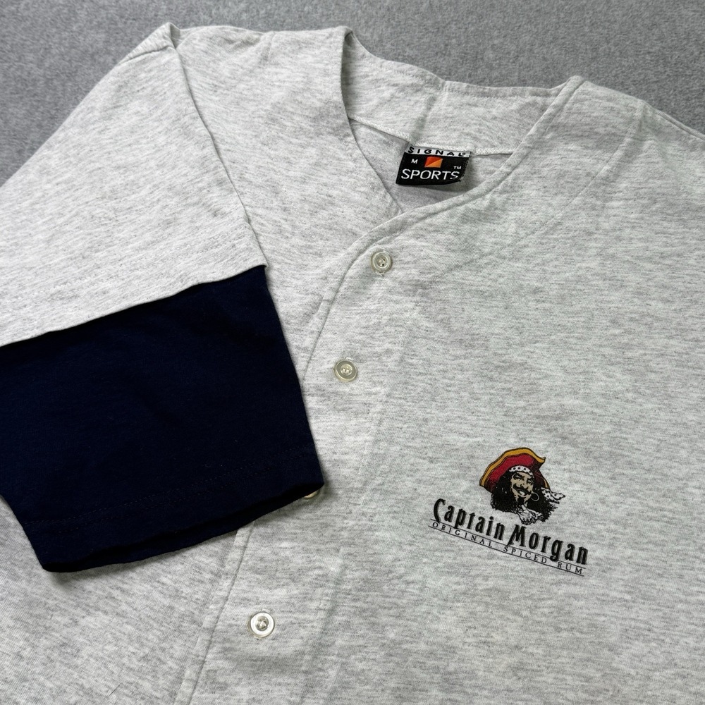 Vintage Captain Morgan Rum Baseball‎ Jersey Shirt Signal Sports Promo Barwear
